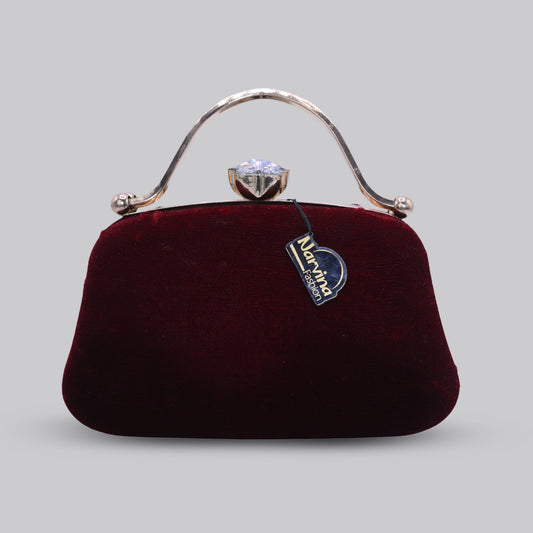 Velvet Clutch with Handle
