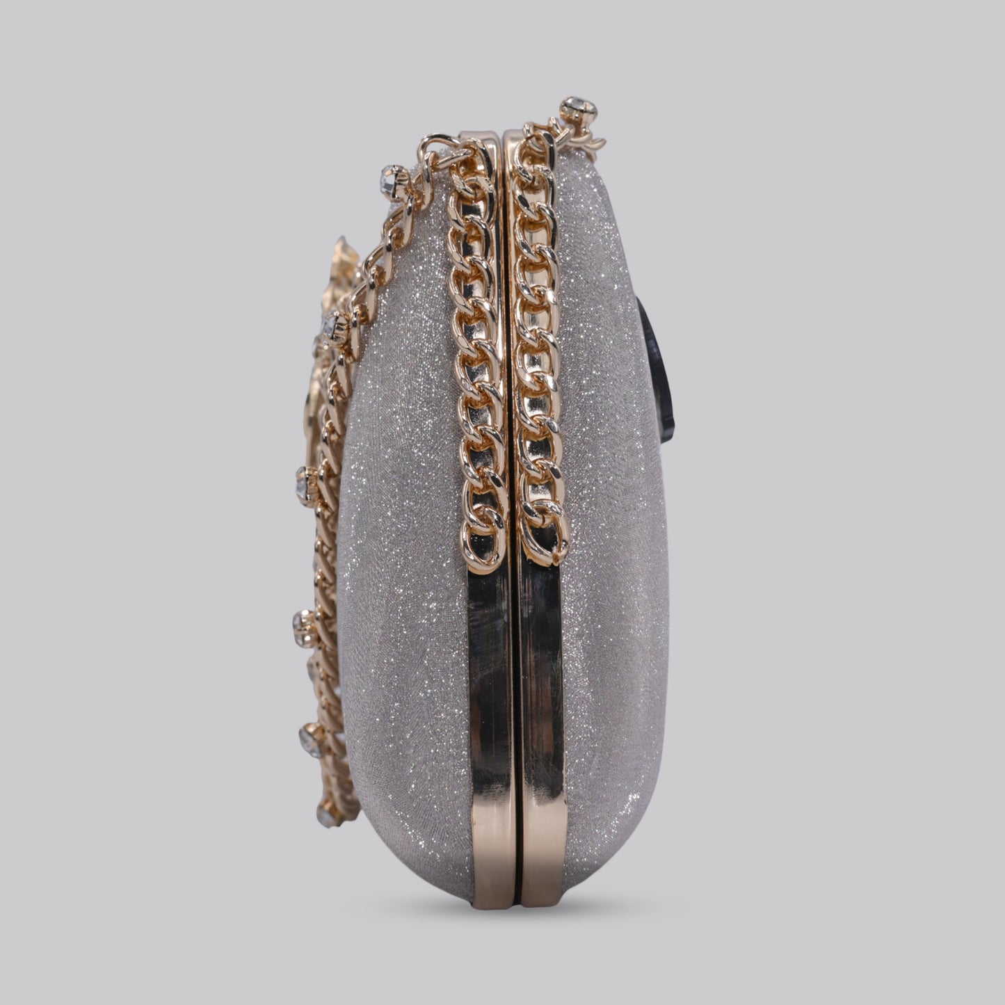 Flora Glam Clutch with Chain Handle
