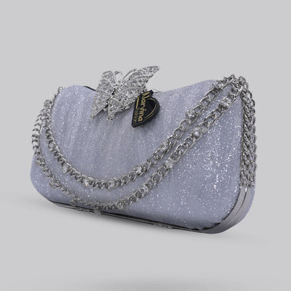 Butterfly Glam Clutch with Chain Handle