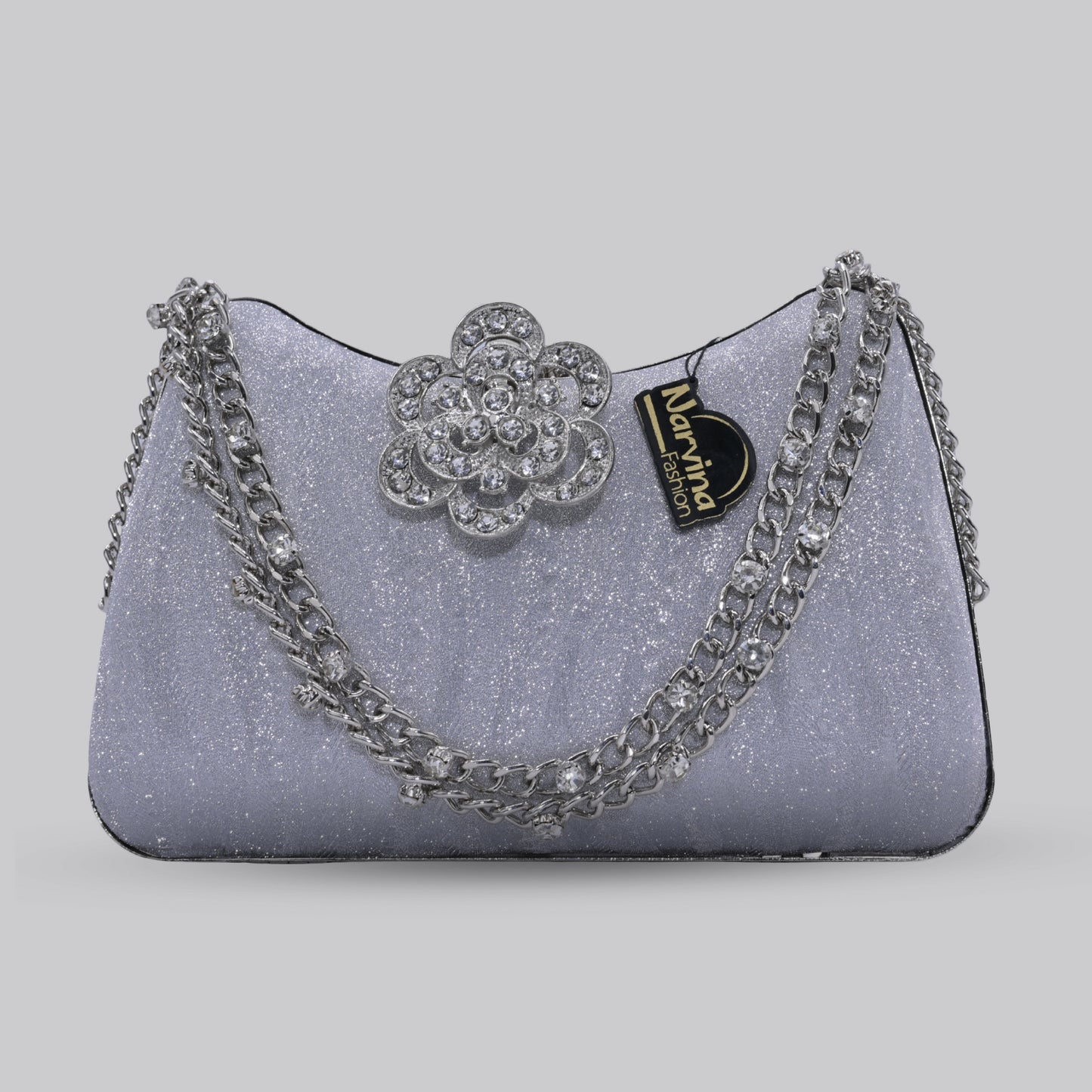 Flora Glam Clutch with Chain Handle