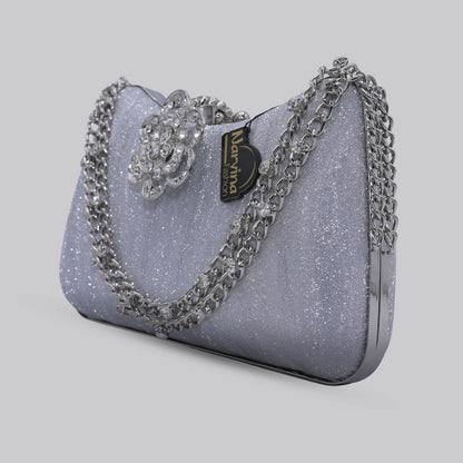Flora Glam Clutch with Chain Handle