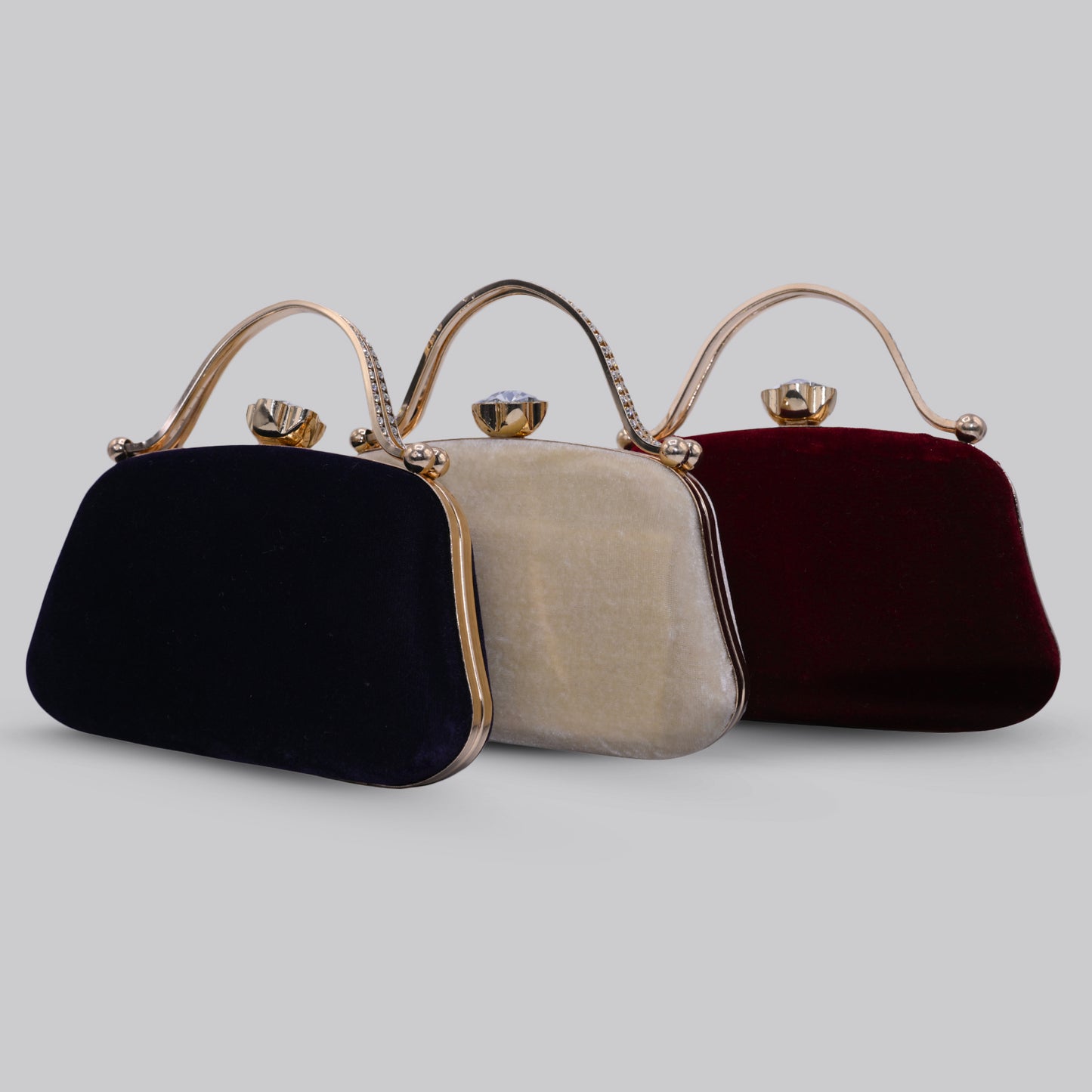Velvet Clutch with Handle