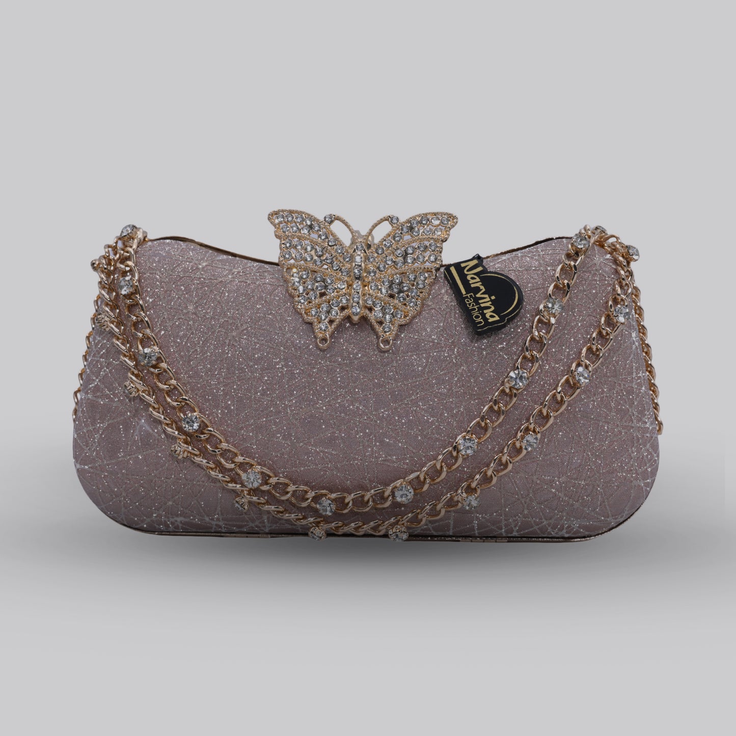 Butterfly Glam Clutch with Chain Handle