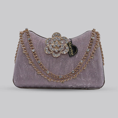 Flora Glam Clutch with Chain Handle