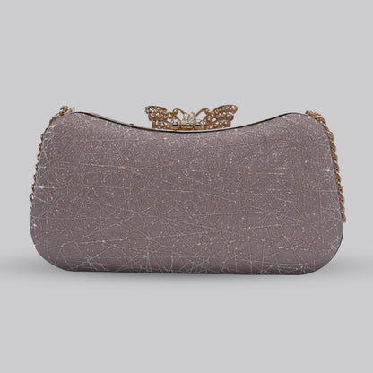 Butterfly Glam Clutch with Chain Handle