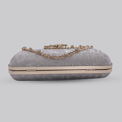 Flora Glam Clutch with Chain Handle